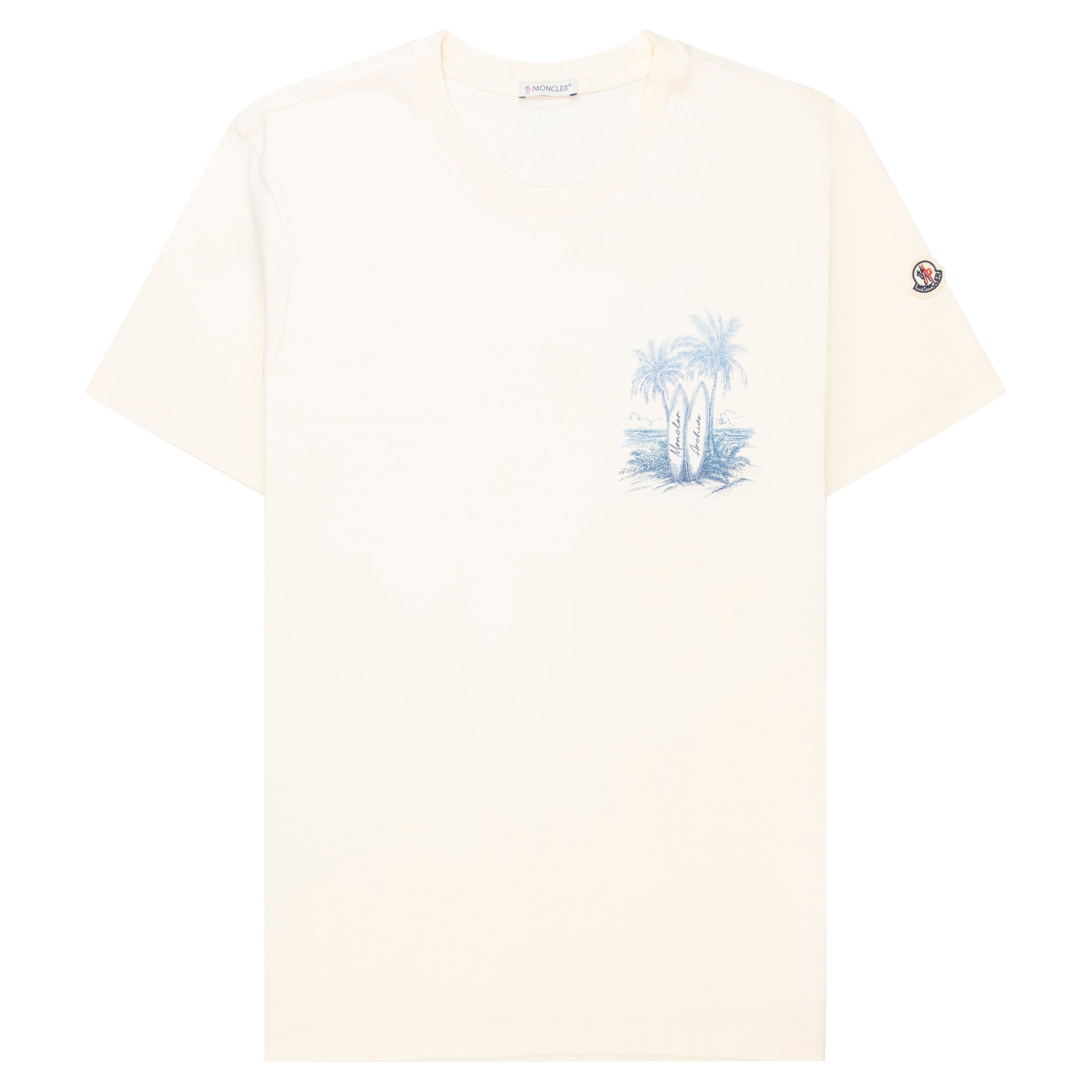 Moncler Cream/Blue Paradise Archive Print SS T-Shirt