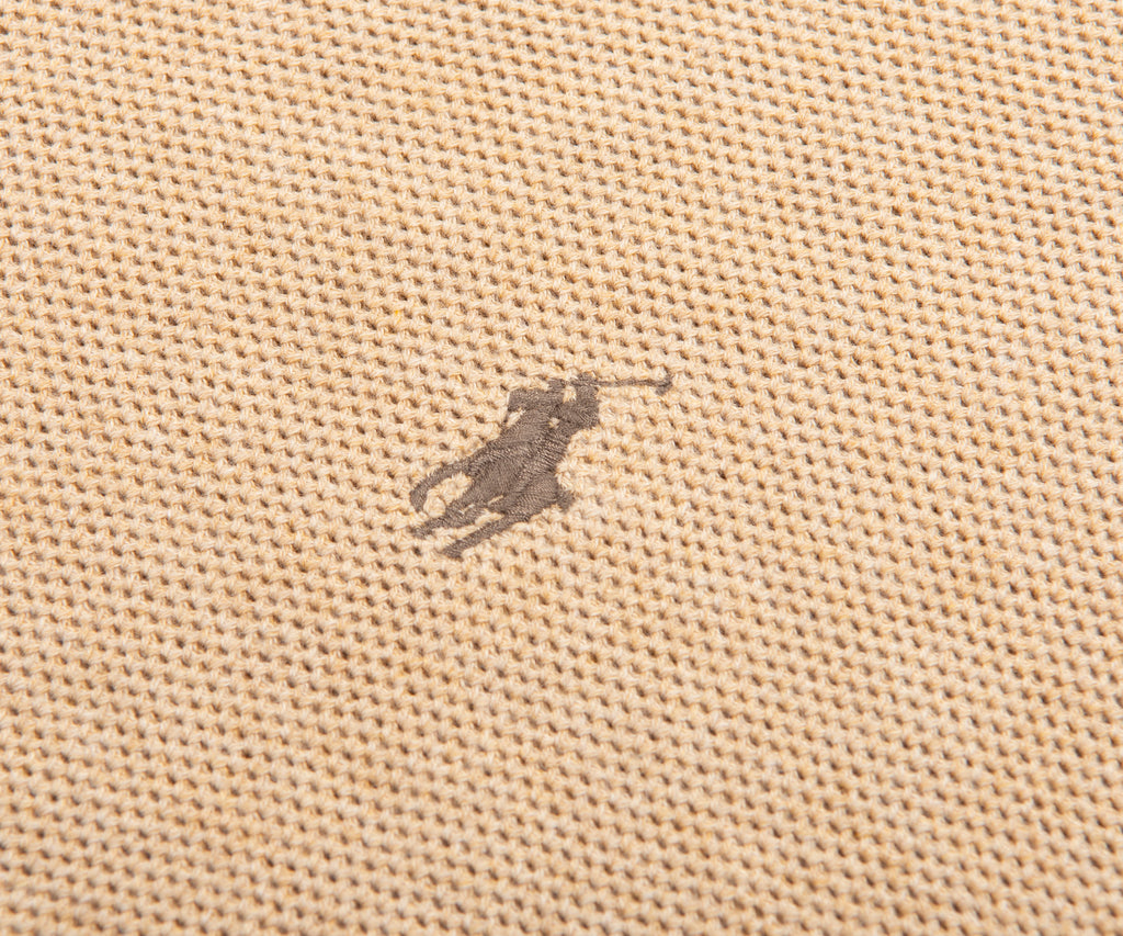 Ralph Lauren Beige Waffle Knit 1/4 Zip Sweater