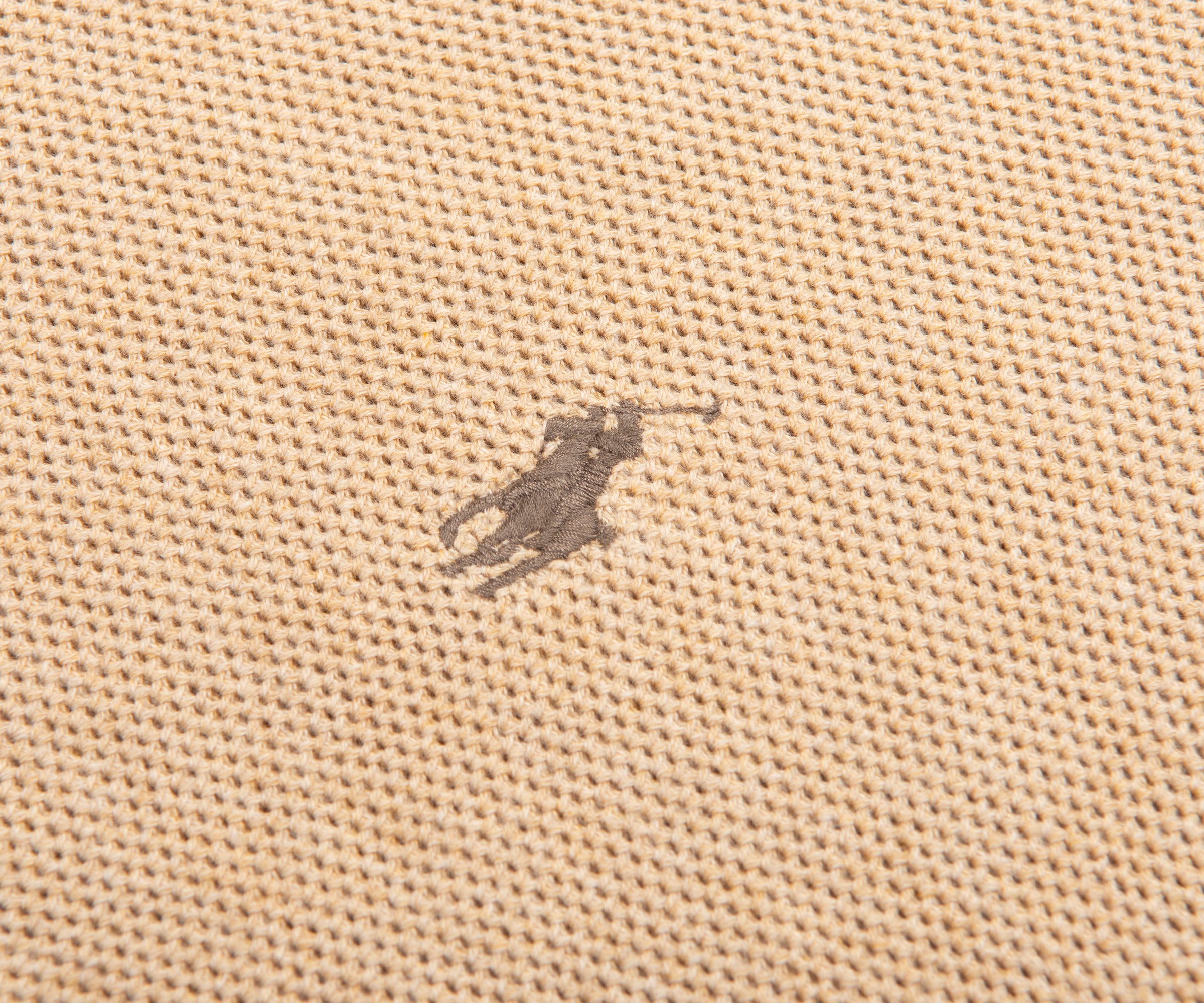 Ralph Lauren Beige Waffle Knit 1/4 Zip Sweater