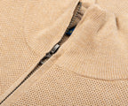 Ralph Lauren Beige Waffle Knit 1/4 Zip Sweater