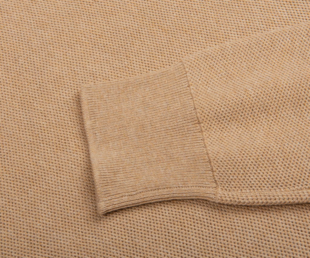Ralph Lauren Beige Waffle Knit 1/4 Zip Sweater