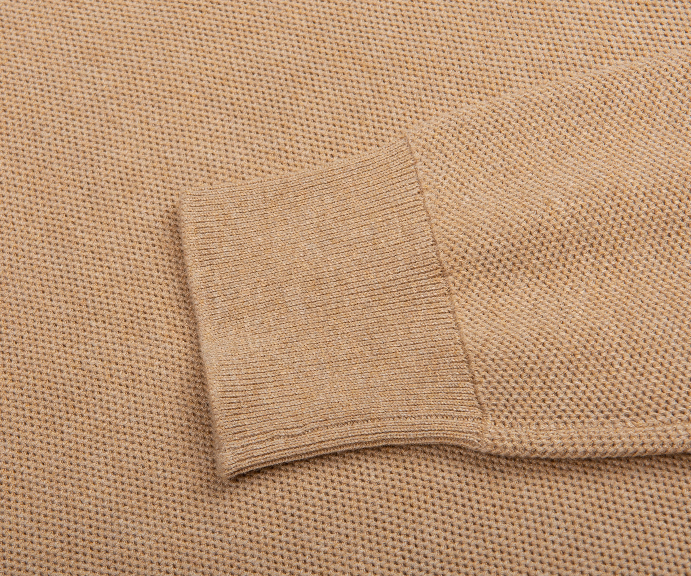 Ralph Lauren Beige Waffle Knit 1/4 Zip Sweater