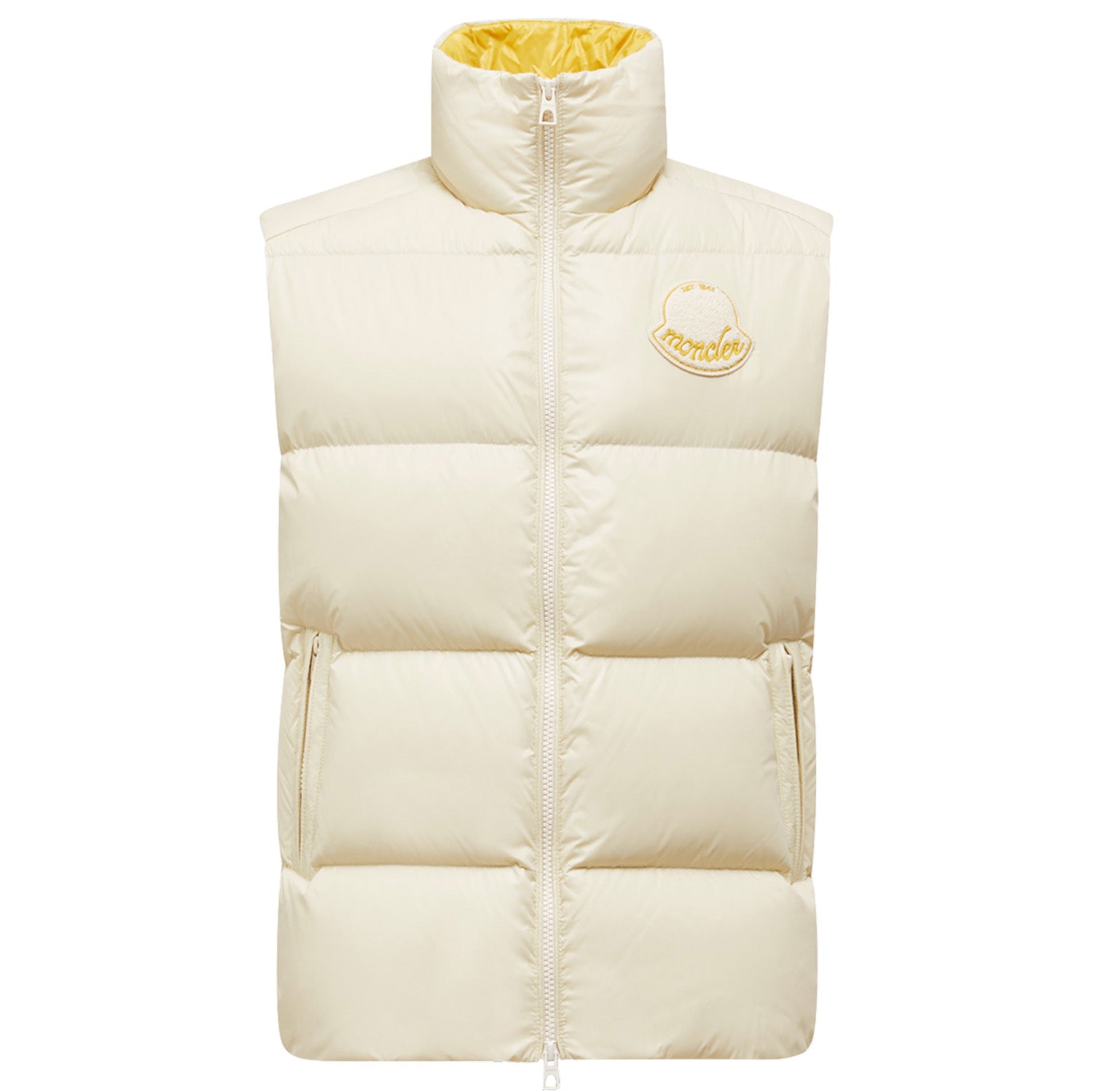 Moncler Lipsi Butter Yellow Felt Logo Gilet
