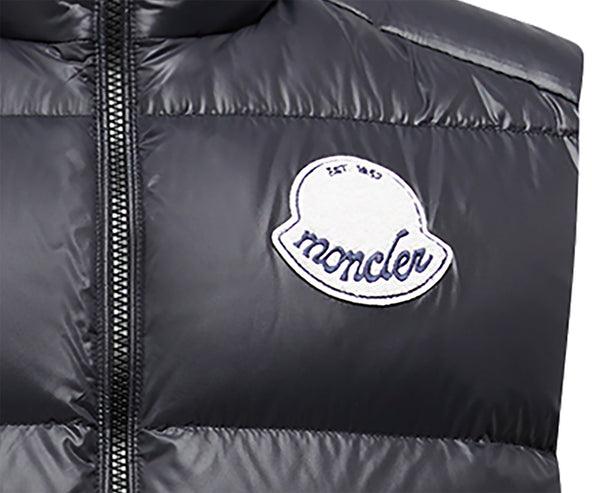 Moncler Lipsi Navy/Green Felt Logo Gilet