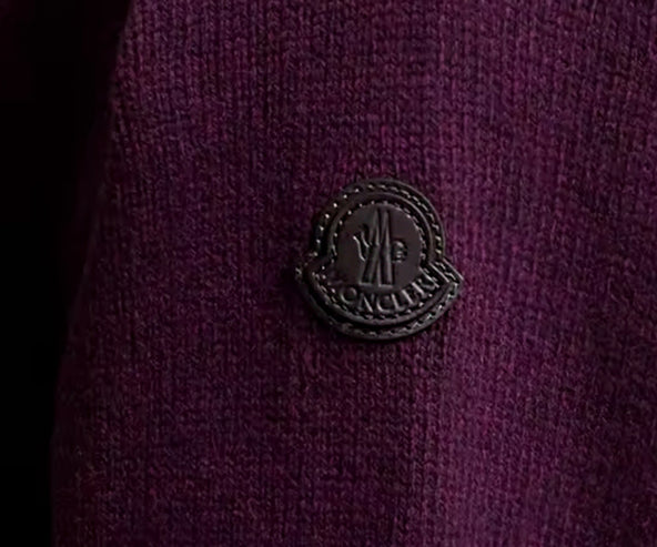 Moncler Girocollo Burgundy Knitted Sweater