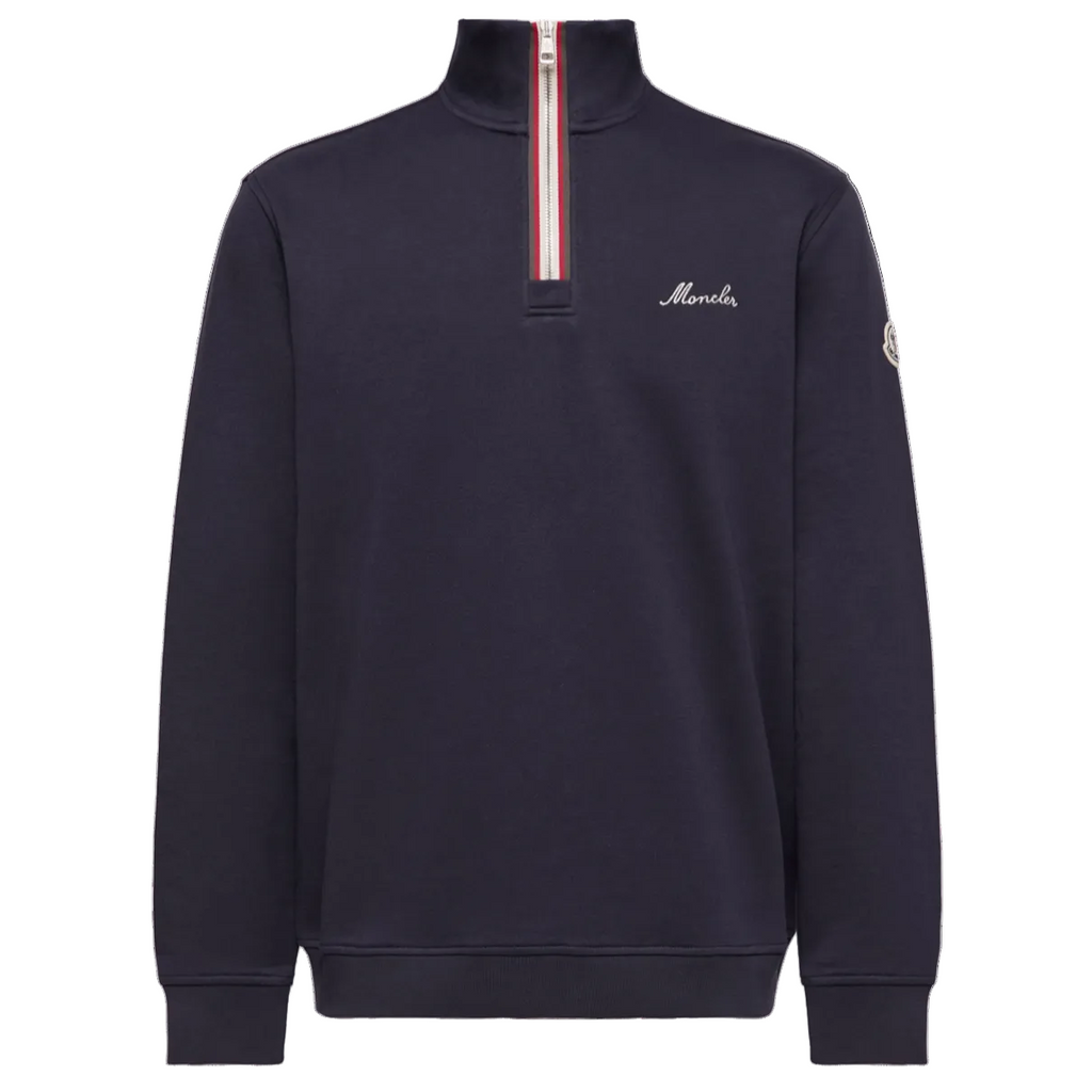 Navy blue sweatshirt from Moncler with a brand logo