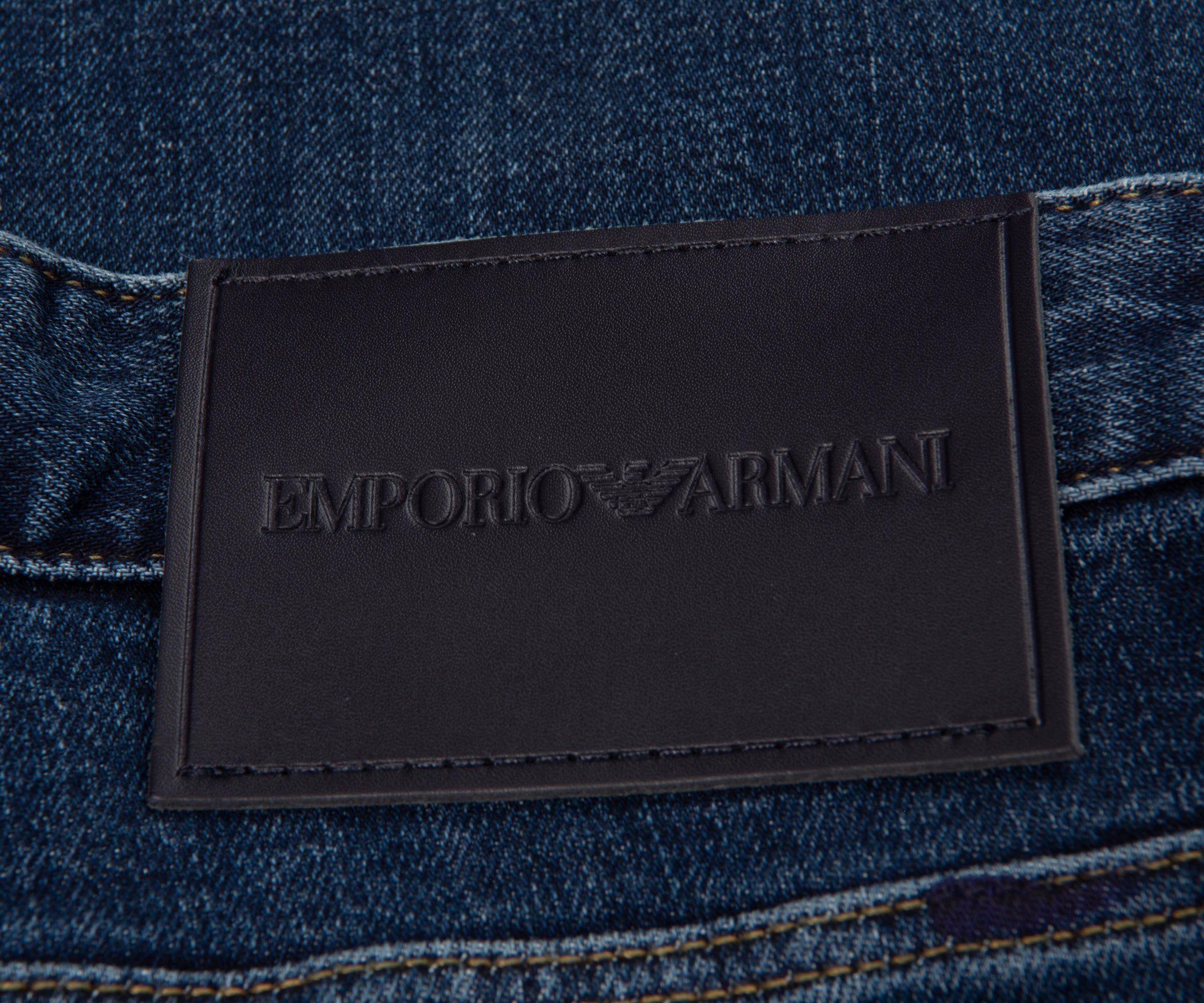 Emporio Armani J06 Paint Splattered Jeans Blue