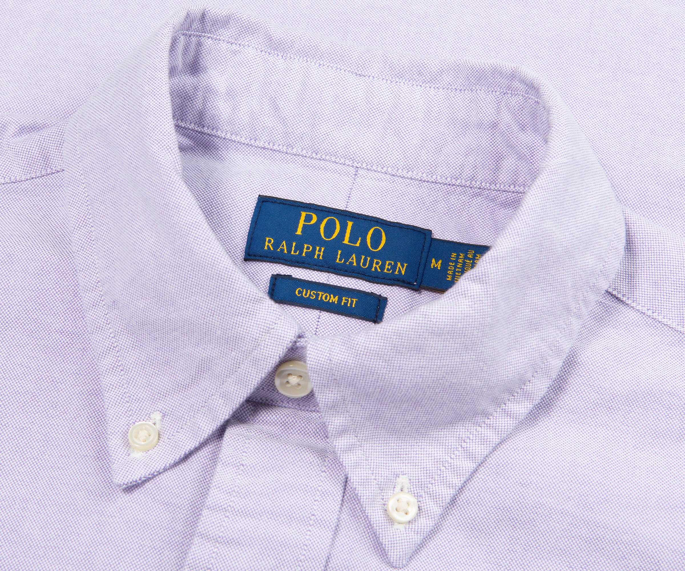 Close-up of a Polo Ralph Lauren shirt collar with label
