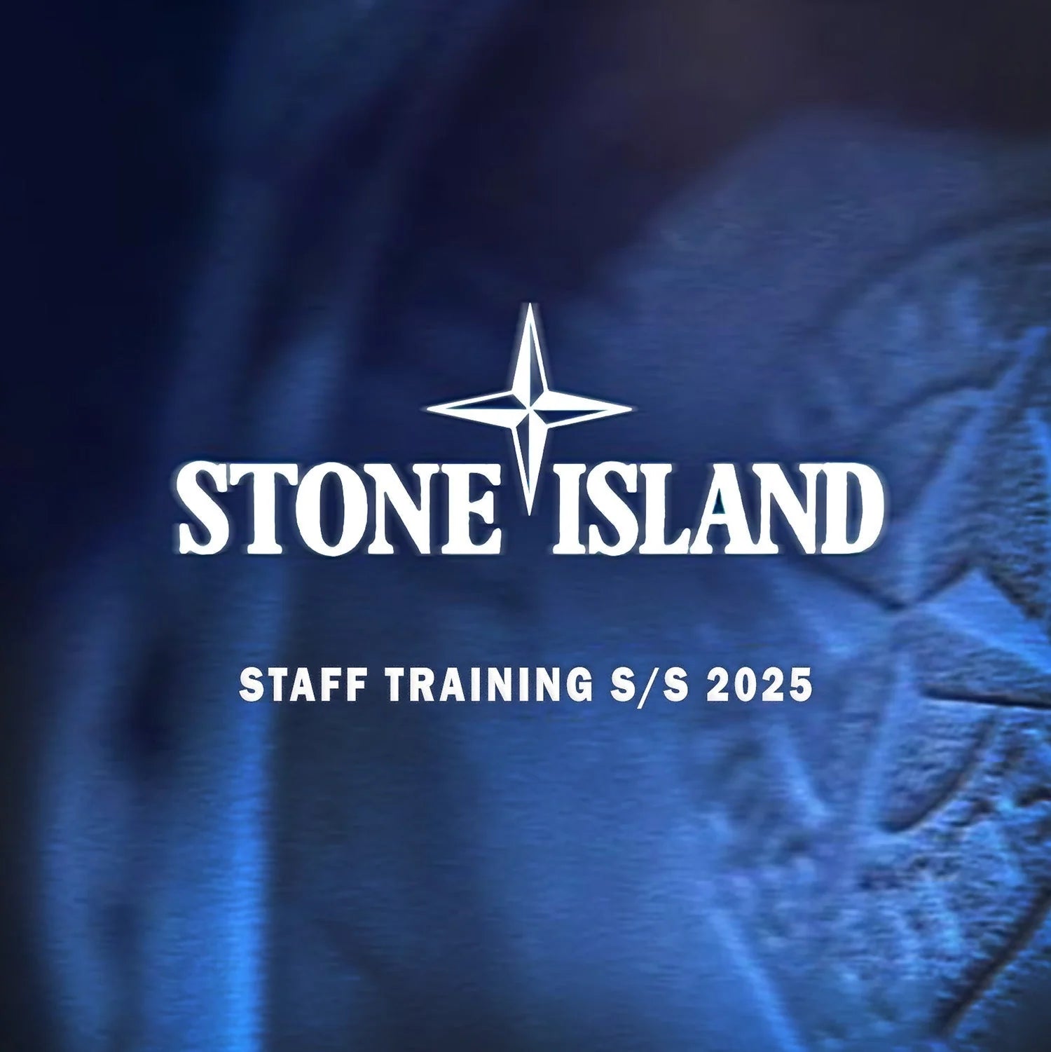 Stone Island banner with blue background