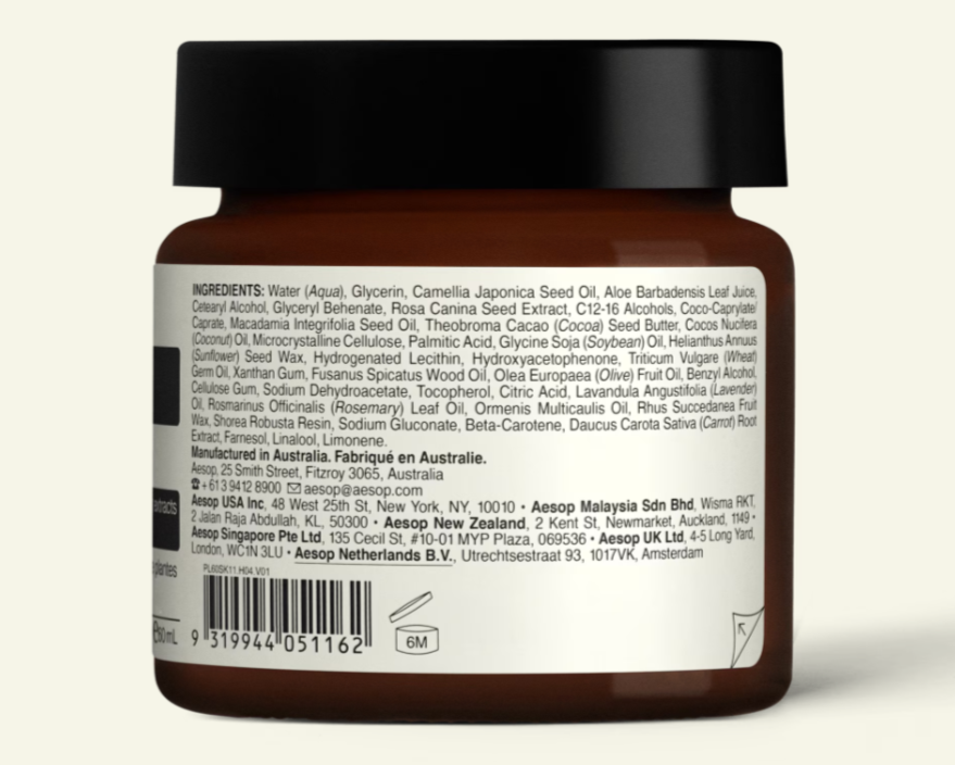 Aesop Camellia Nut Facial Hydrating Cream 60ML