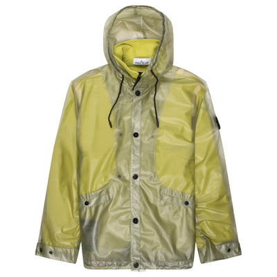 Stone Island hooded jacket with translucent polyurethane shell and detachable cotton moleskin lining, offering versatile layered styling t Pockets