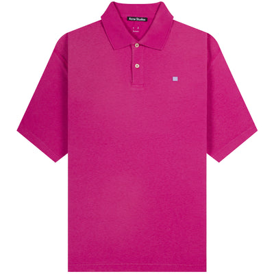 Acne Studios 'Face Logo' Polo Fuchsia Pink