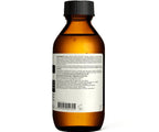 Brown bottle with black cap on a white background