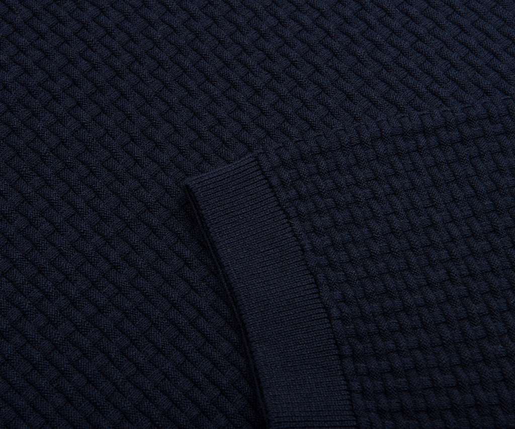 Close-up of dark blue textured fabric