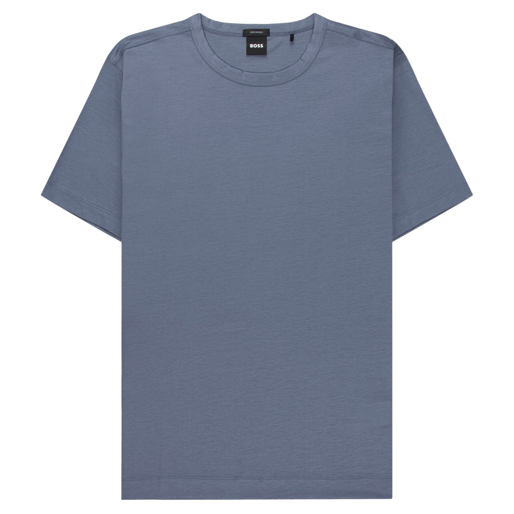 Plain blue t-shirt on a white background