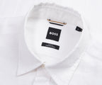 White shirt with Boss label on a white background