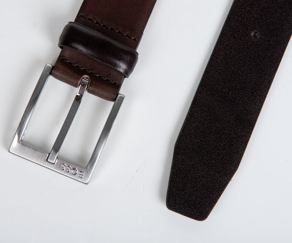 HUGO BOSS Erron Leather Belt Dark Brown