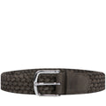 BOSS Woven Leather Belt Dark Brown