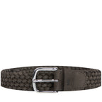 BOSS Woven Leather Belt Dark Brown