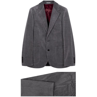 BRUNELLO CUCINELLI Cashmere Corduroy Suit Grey