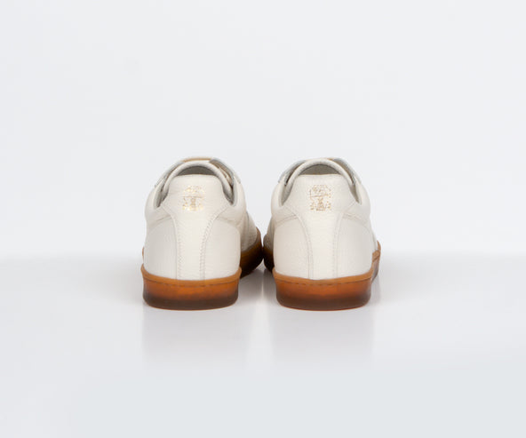 BRUNELLO CUCINELLI Grained Leather Gum Sole Sneakers White