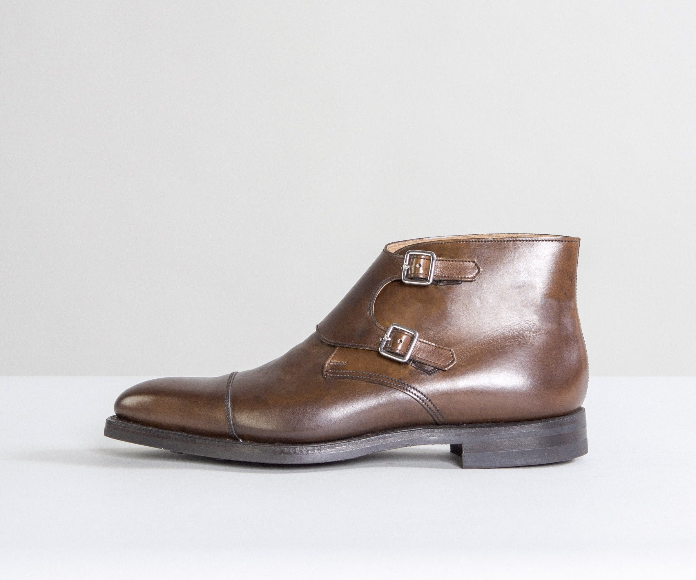 Crockett & Jones Camberley Burnished Calf Leather Boots Brown