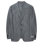 Gray checkered blazer on a white background