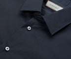 Dark blue shirt with a Canali label on a dark background