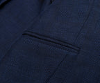 Canali Navy Shadow Check Blazer