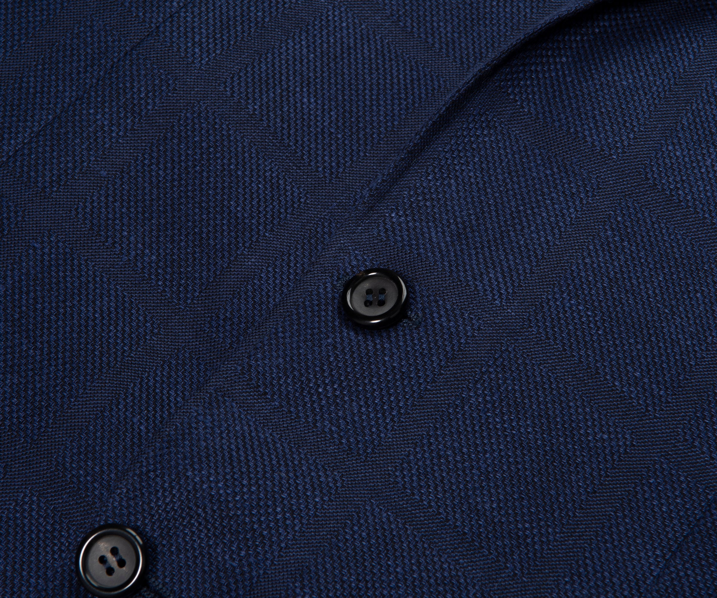 Canali Navy Shadow Check Blazer
