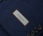 Canali Navy Shadow Check Blazer