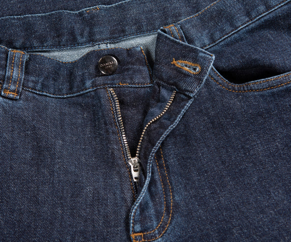 Canali Regular Fit Cashmere Jeans Mid Wash
