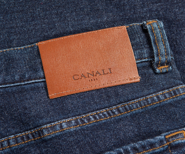 Canali Regular Fit Cashmere Jeans Mid Wash