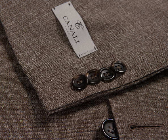 Canali Patch Pocket Casual Textured Suit Brown
