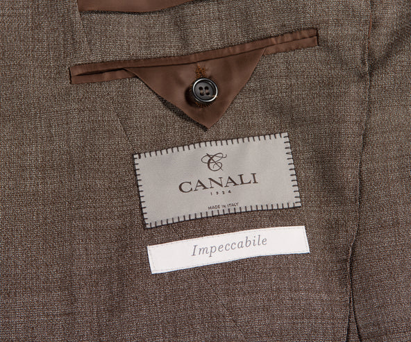Canali Patch Pocket Casual Textured Suit Brown
