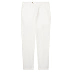 Canali white crinkle linen chinos with lightweight breathable fabric, tailored fit and clean finish