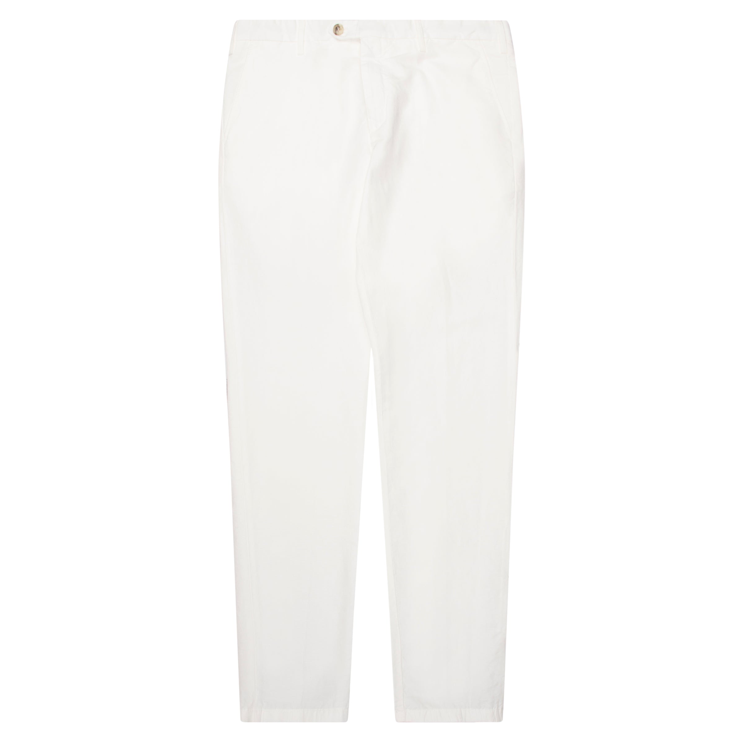 Canali white crinkle linen chinos with lightweight breathable fabric, tailored fit and clean finish