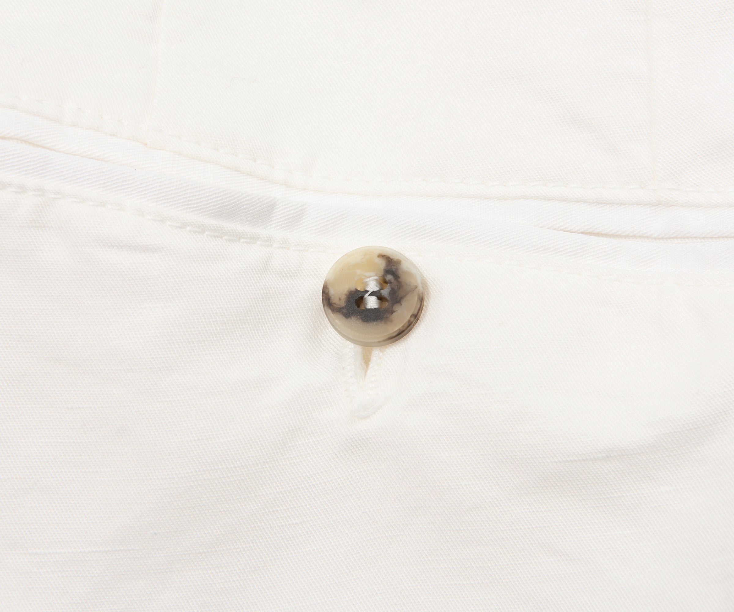 Close-up of a button on a white shirt