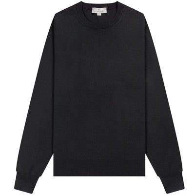 Canali Merino Crew Knit Black