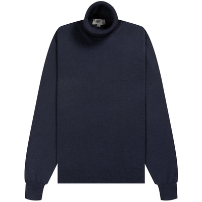 Canali Luxury Knitted Roll Neck Navy