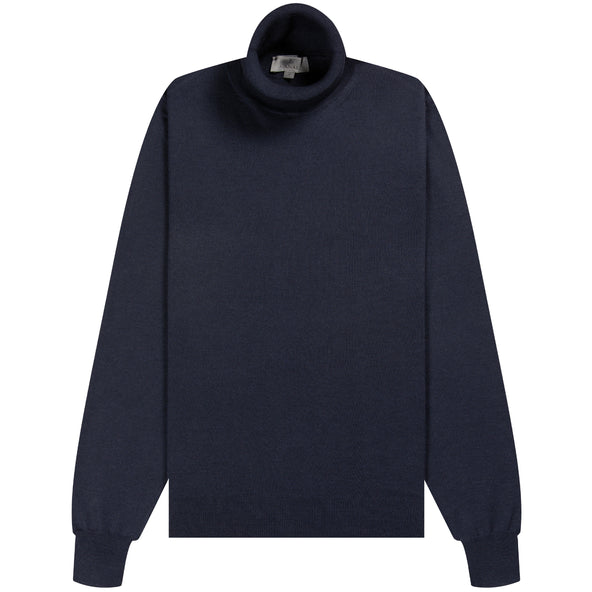Canali Luxury Knitted Roll Neck Navy