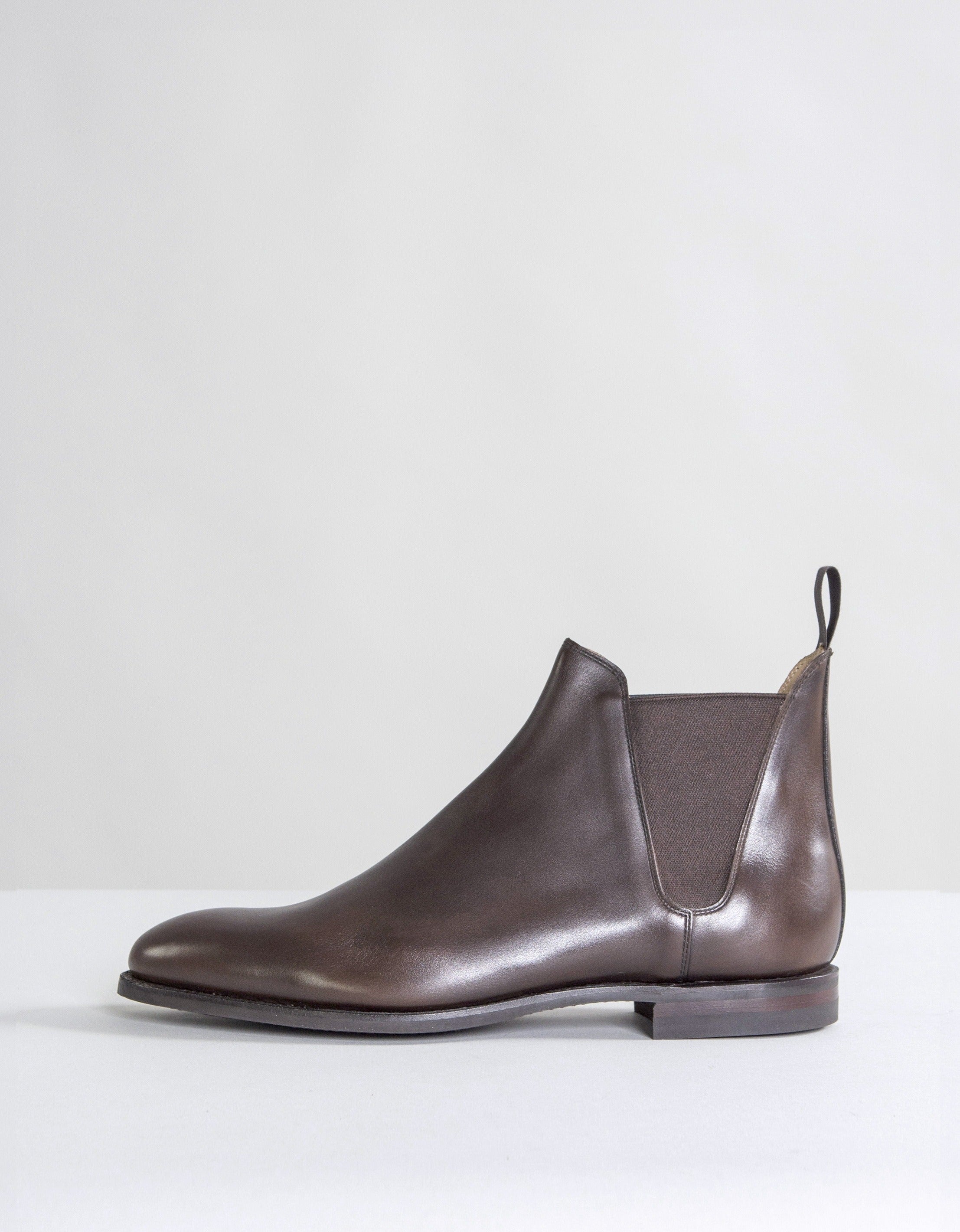 Crockett & Jones 'Chelsea VIII' Burnished Calf Leather Boots Dark Brown