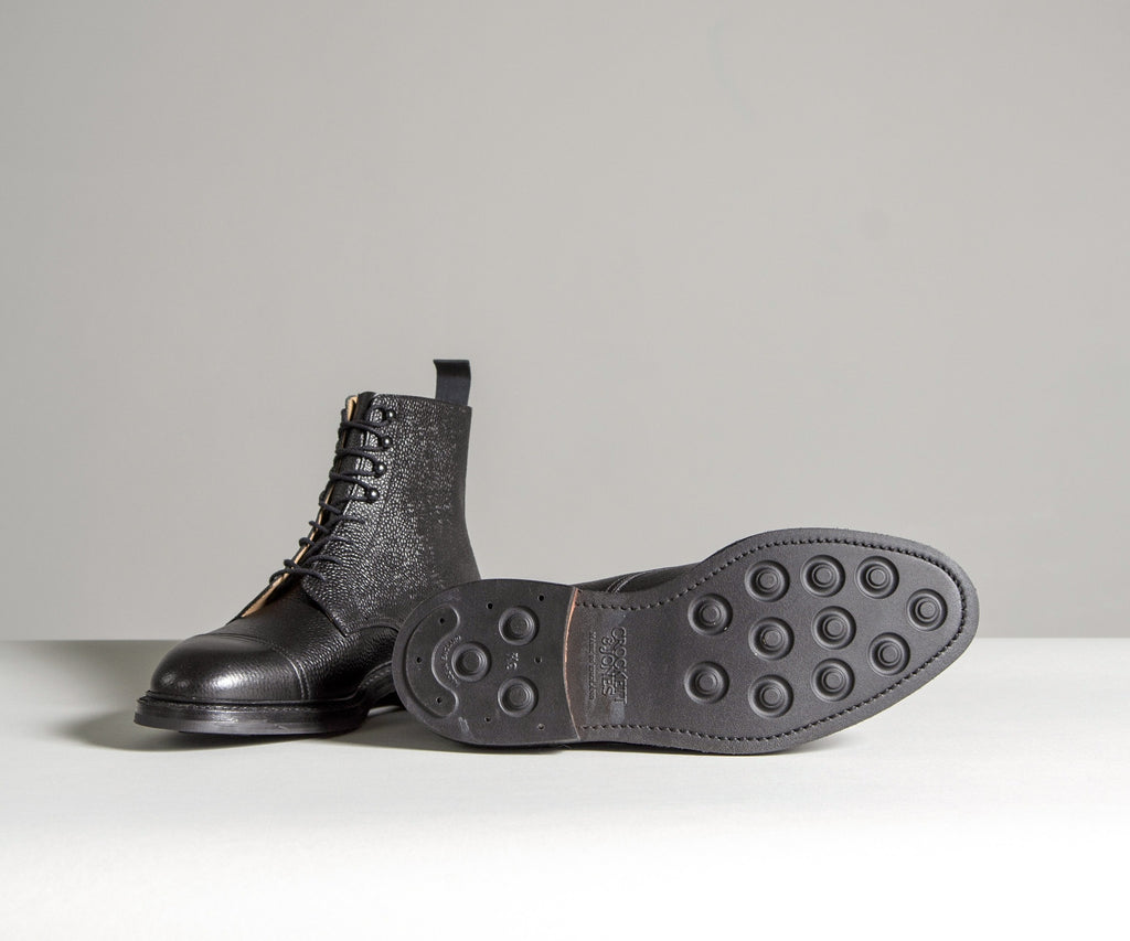 Crockett & Jones 'Coniston' Scotch Country Grain Boots Black