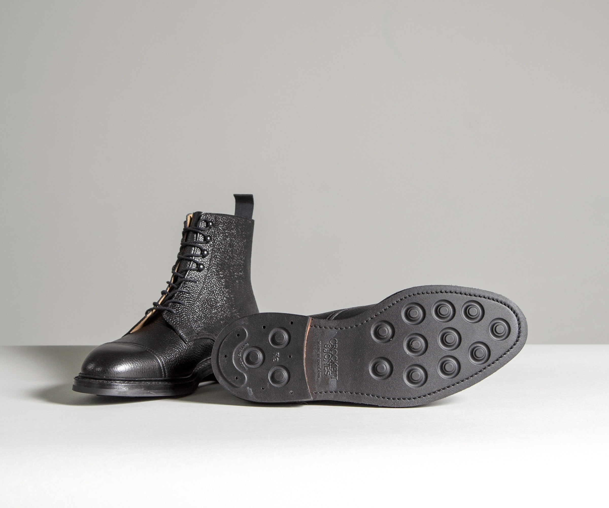 Crockett & Jones 'Coniston' Scotch Country Grain Boots Black