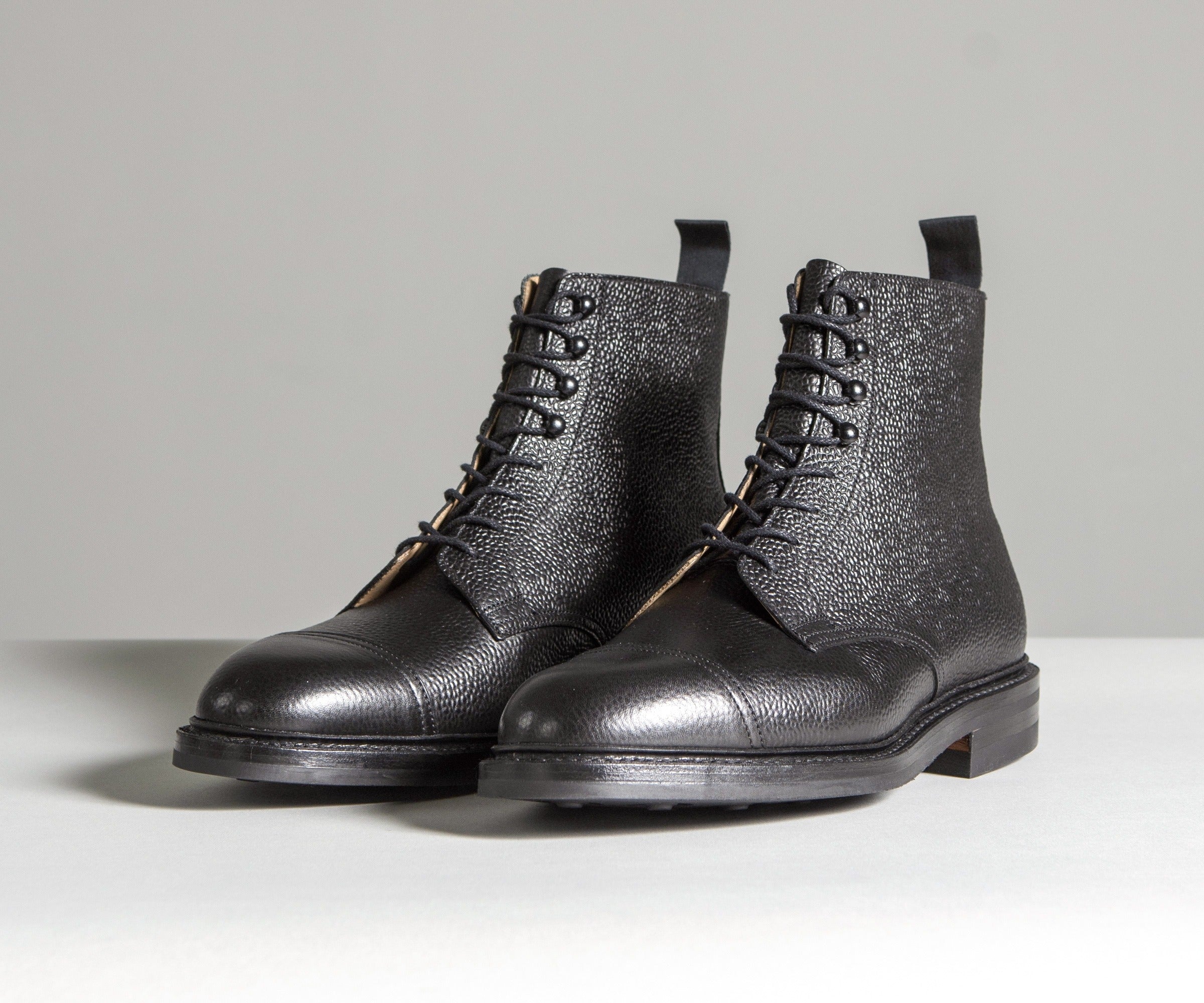 Crockett & Jones 'Coniston' Scotch Country Grain Boots Black