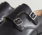 Crockett & Jones 'Lowndes' Calf Leather Double Monk Shoes With 'City' Soles Black
