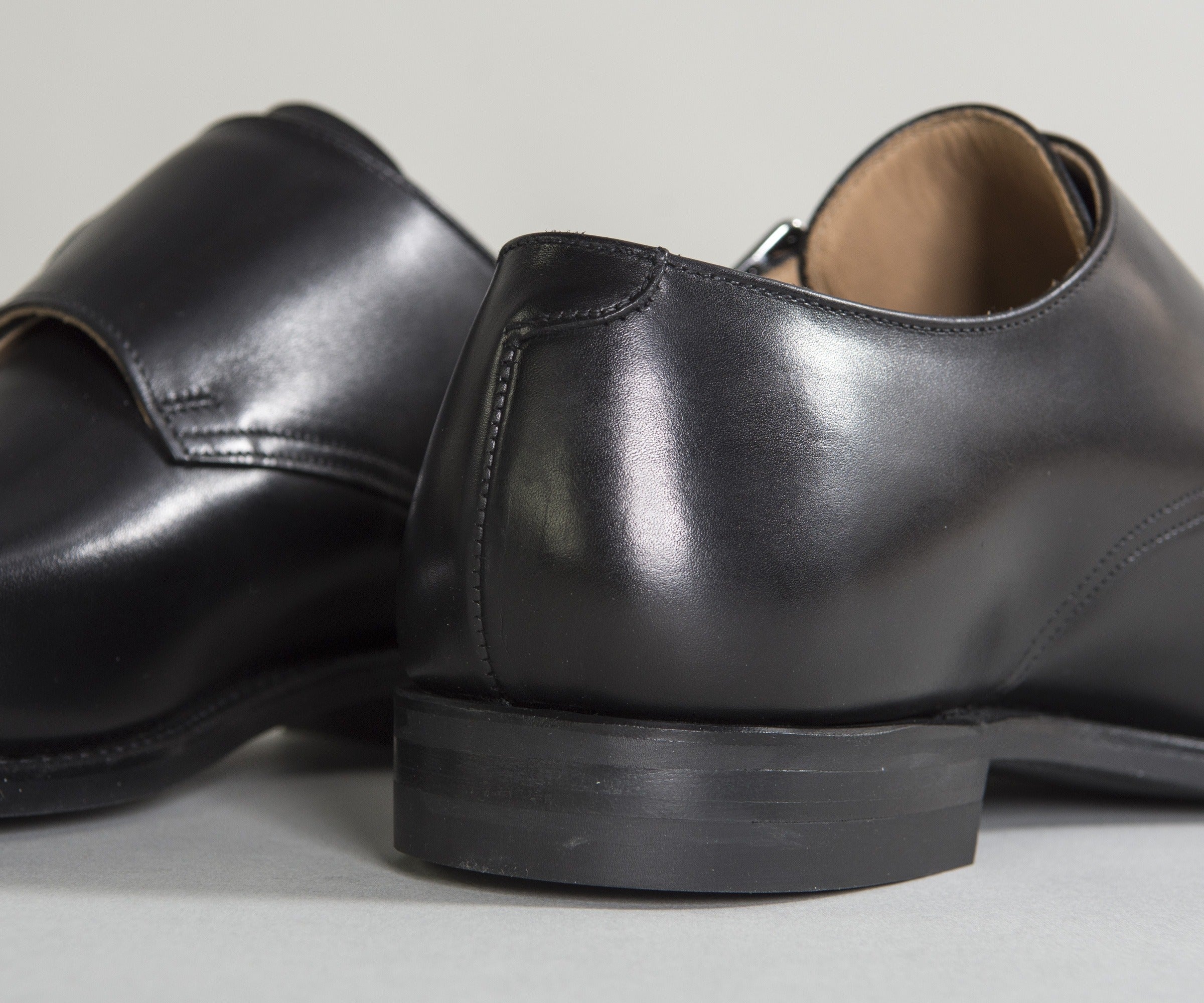 Crockett & Jones 'Lowndes' Calf Leather Double Monk Shoes With 'City' Soles Black