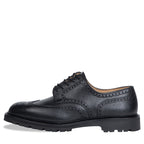 Crockett & Jones 'Pembroke' Leather Brogue Vibram Cleated Sole Black