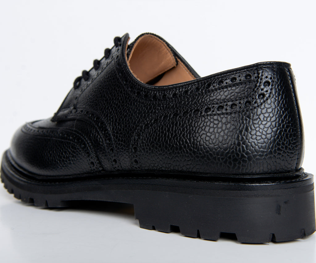 Crockett & Jones 'Pembroke' Leather Brogue Vibram Cleated Sole Black