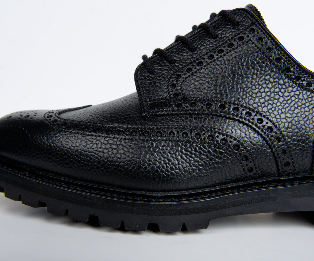 Crockett & Jones 'Pembroke' Leather Brogue Vibram Cleated Sole Black